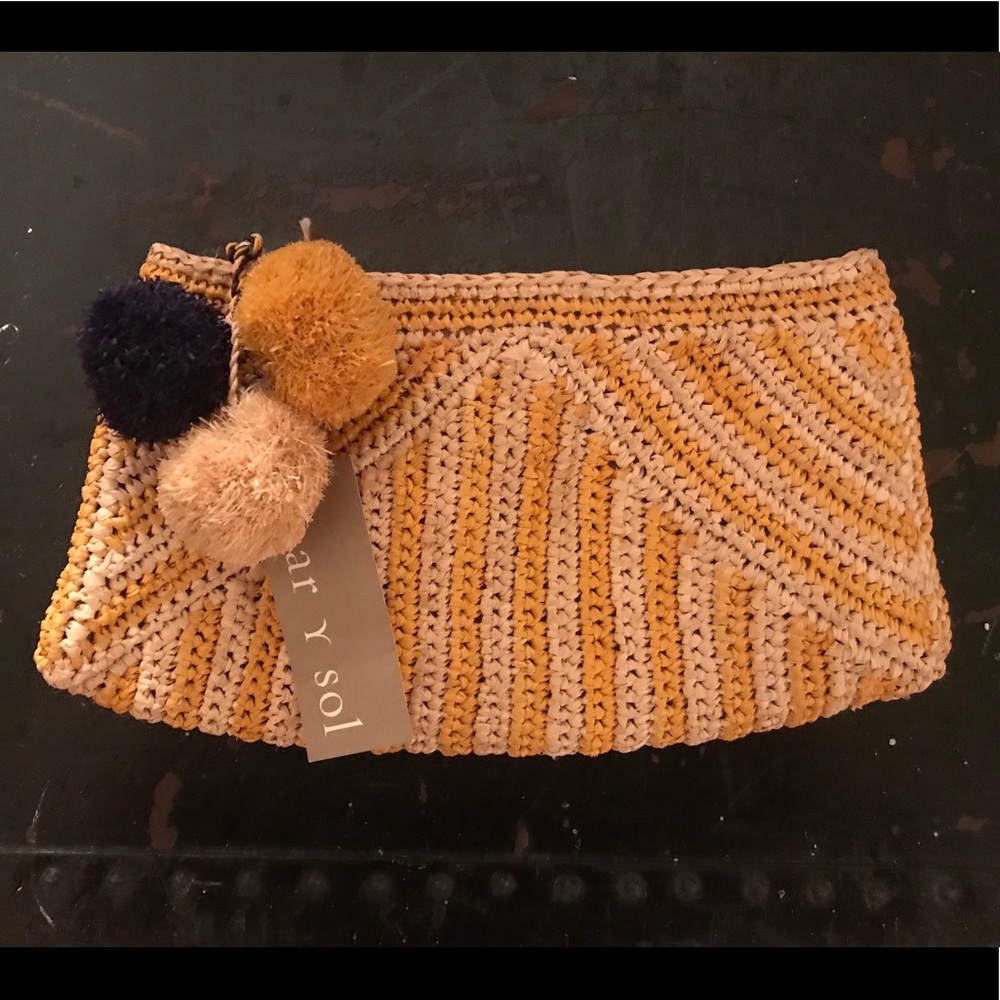 Mar Y Sol Sonia Striped Clutch -Sunflower